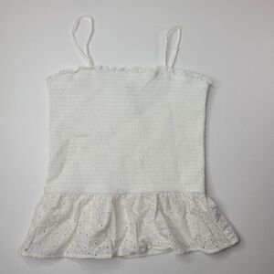 Girls Smocked White Tank Top art class